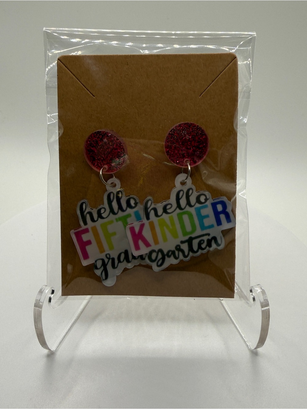 Teacher Appreciation Hello Fifth & Kinder Graduation Earrings